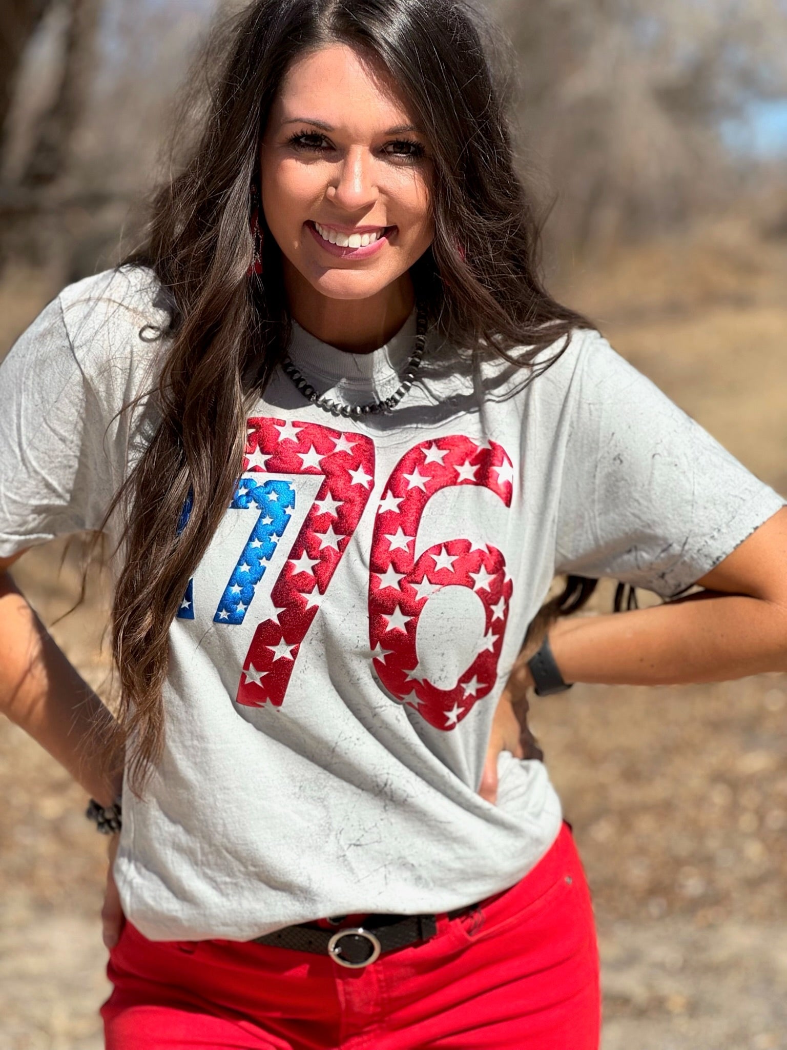 1776 front view one brunette model