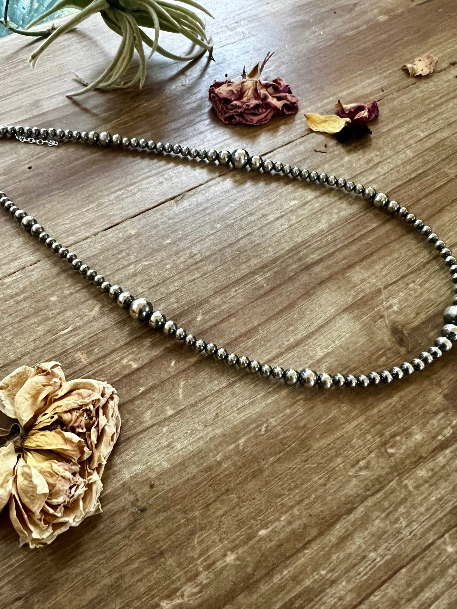 18 inch Graduated Sterling Silver Pearls necklace - Cowtown Bling N Things