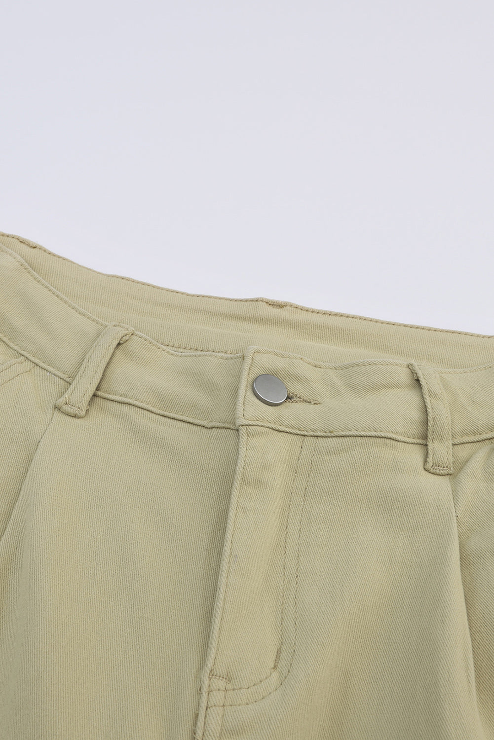 White Solid Casual High Waist Straight Leg Pants - Cowtown Bling N Things
