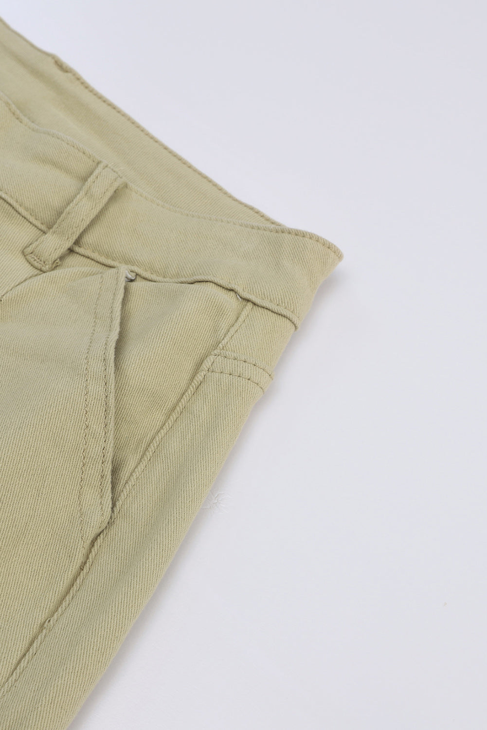 White Solid Casual High Waist Straight Leg Pants - Cowtown Bling N Things