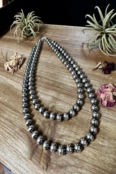 18 to 20 inch 10 mm Sterling Silver Pearls necklace| Made in USA