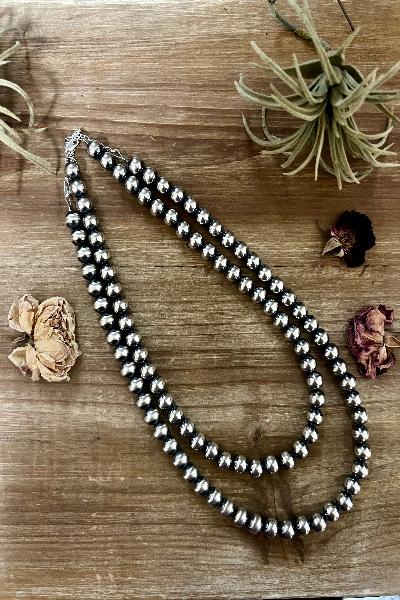 18 to 20 inch 10 mm Sterling Silver Pearls necklace| Made in USA