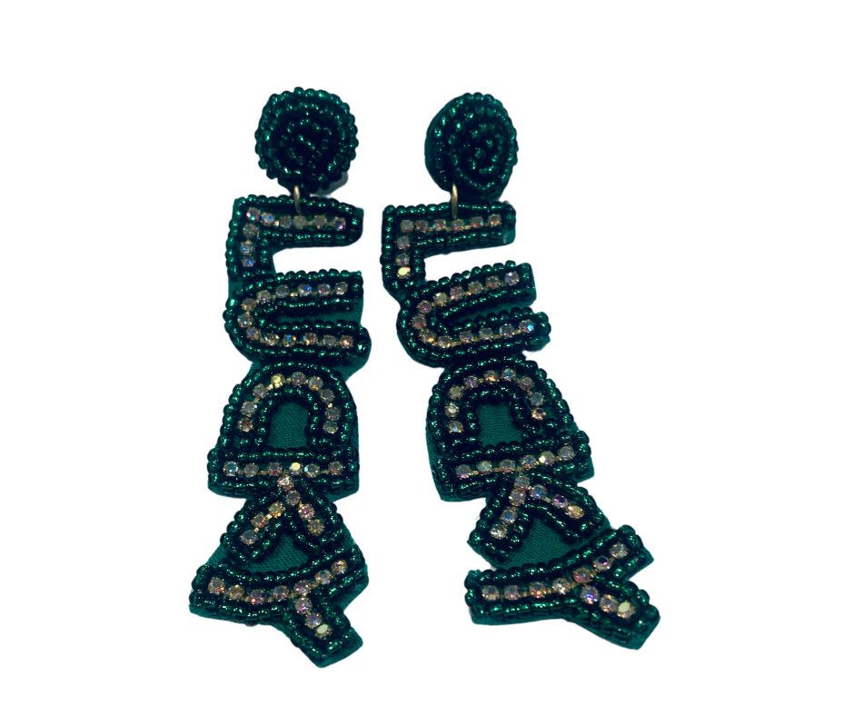 Lucky Bead and Rhinestone Earrings - Cowtown Bling N Things