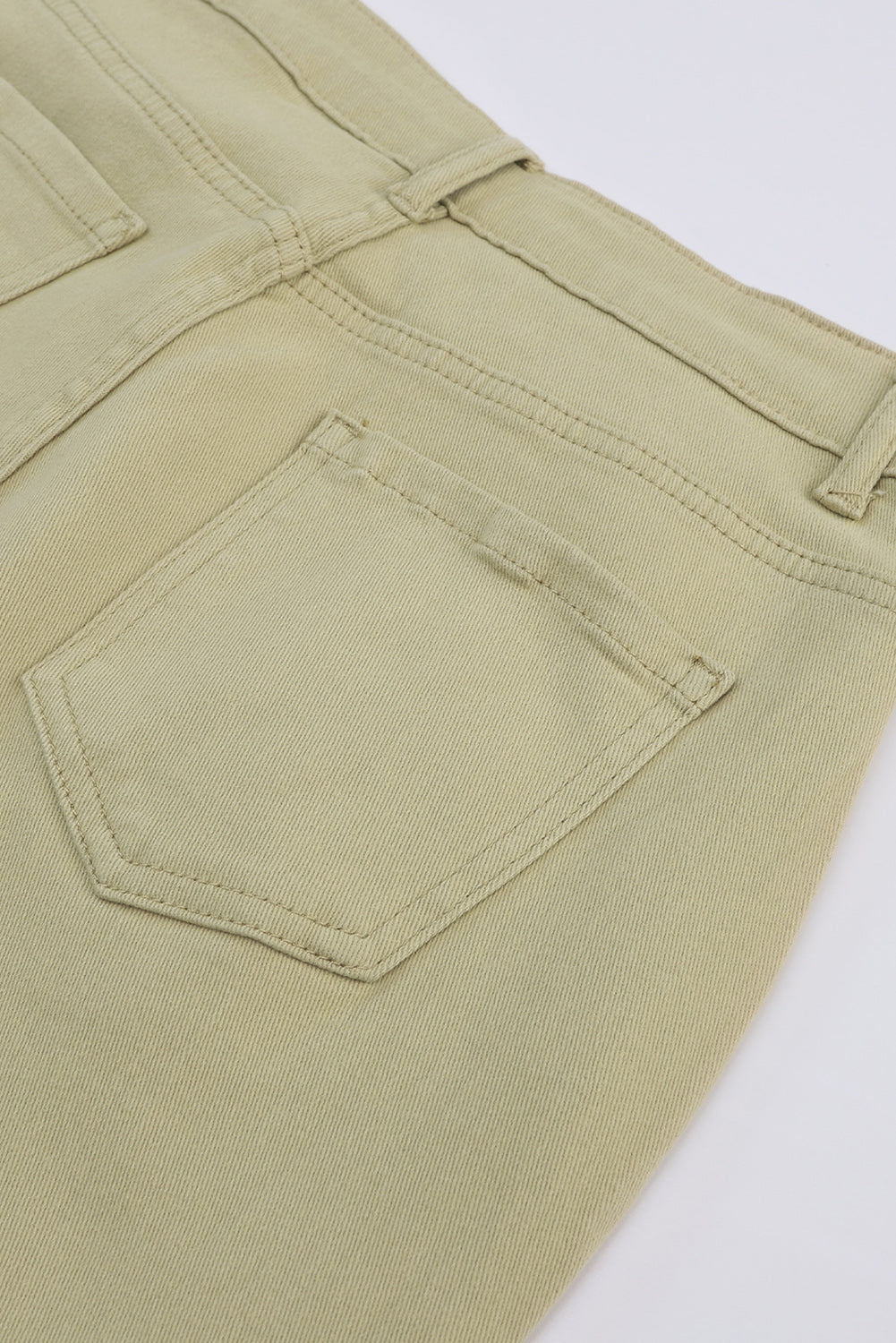 White Solid Casual High Waist Straight Leg Pants - Cowtown Bling N Things