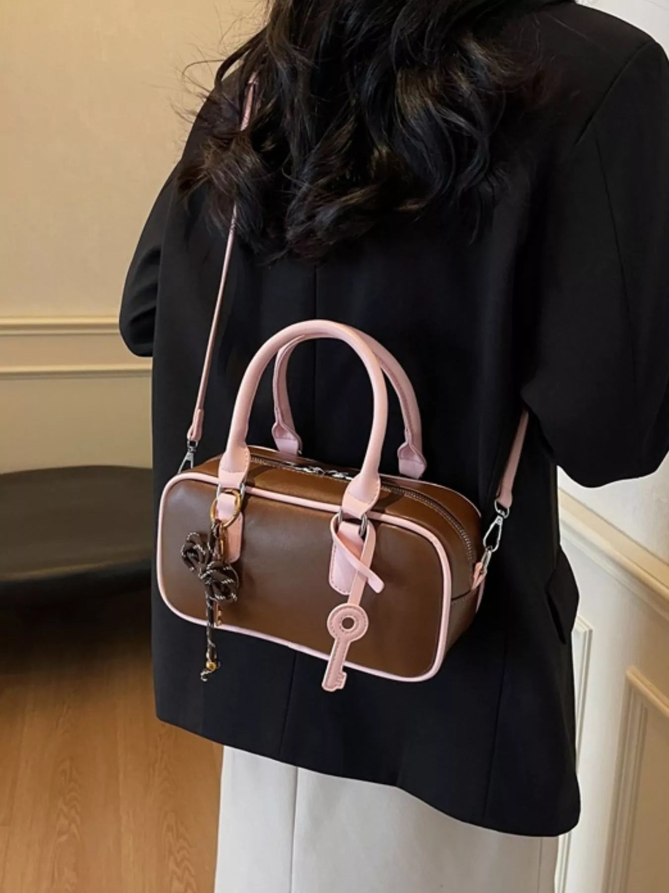 Barrel Crossbody Bag with Key Charm - Cowtown Bling N Things