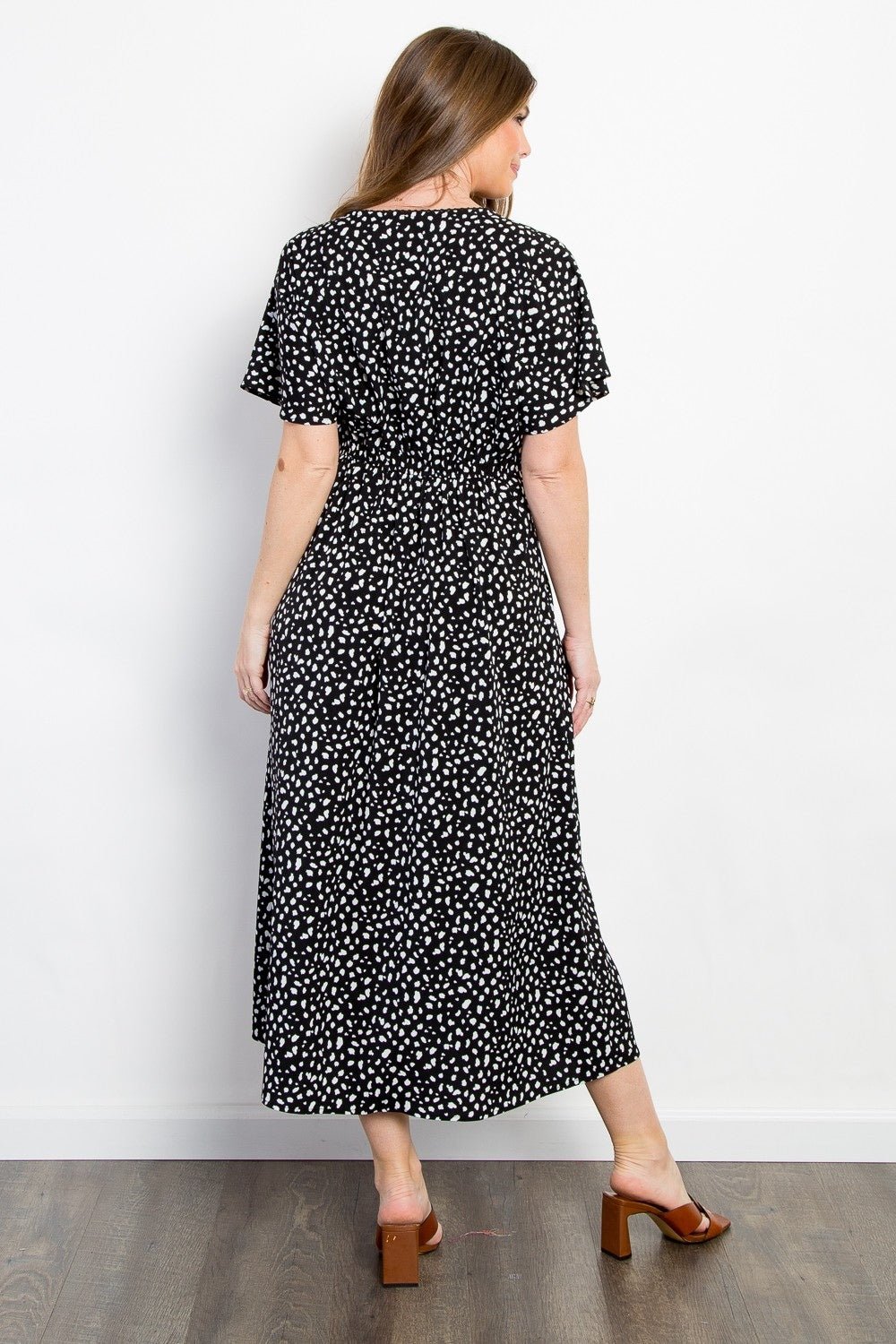 Be Stage Full Size Printed Smocked Waist Dress - Cowtown Bling N Things