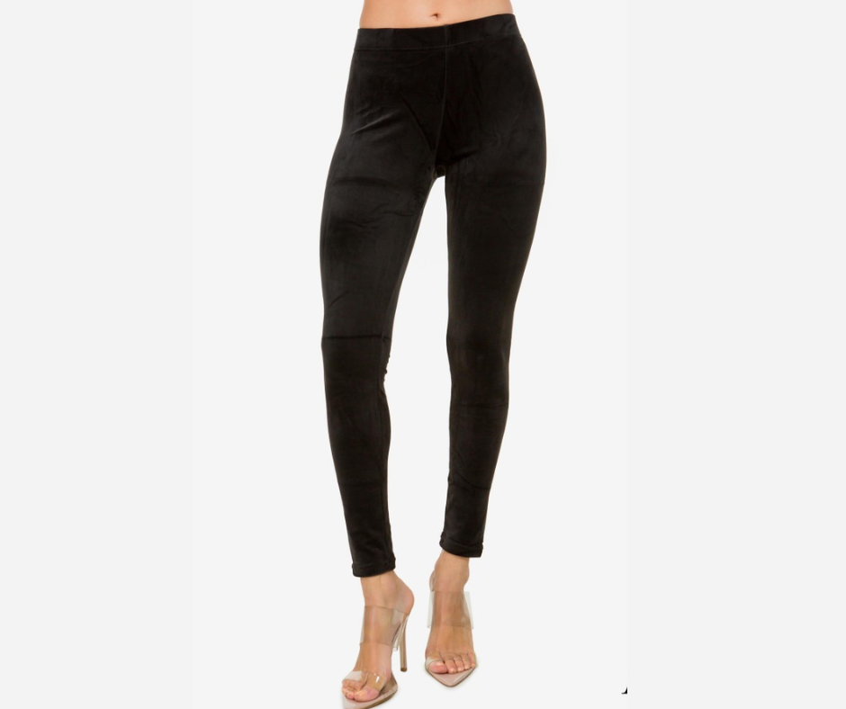 Solid Velour Brushed Ankle Leggings - Cowtown Bling N Things
