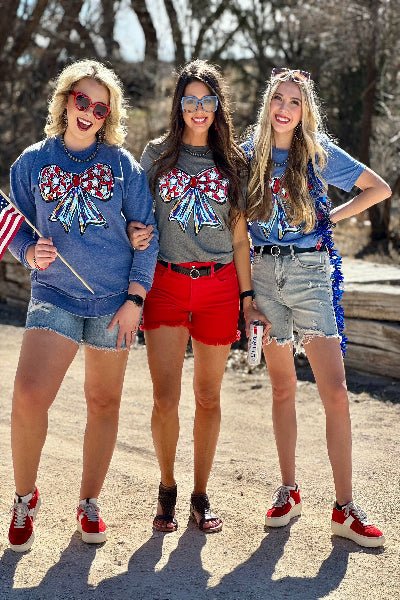 Callie Ann Stelter Patriotic Bow Tee - Cowtown Bling N Things