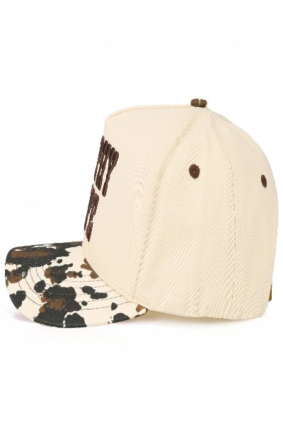 C.C. "Trophy Wife" Embroidered Cow Print Trucker Hat | Adjustable Baseball Cap - Cowtown Bling N Things