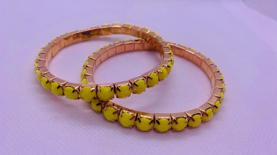 Colorful Rhinestone and Gold Bracelet - Cowtown Bling N Things