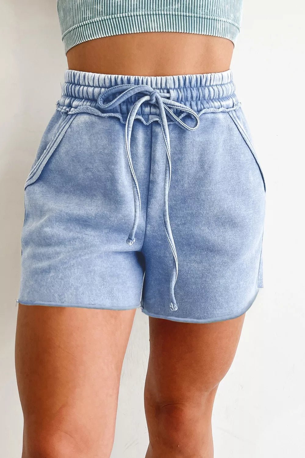 Drawstring Shorts with Pockets - Cowtown Bling N Things