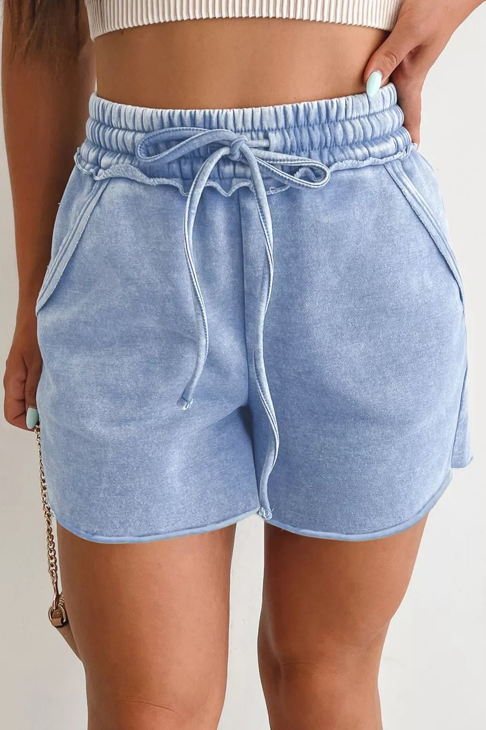 Drawstring Shorts with Pockets - Cowtown Bling N Things