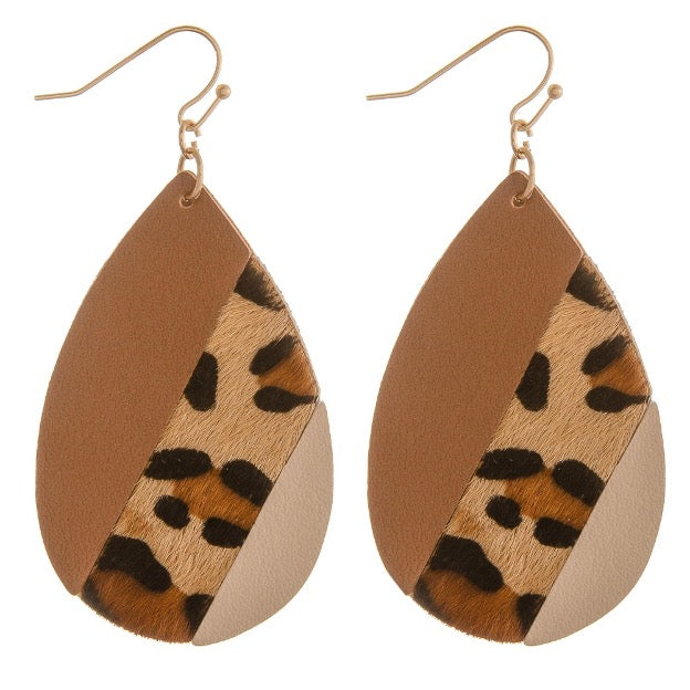 Leopard Print Teardrop Earrings. - Cowtown Bling N Things