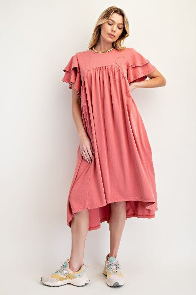 Easel Flower Patch Mineral Washed Knit Dress - Cowtown Bling N Things