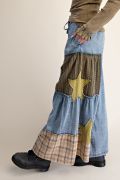 Easel Mixed Print Patchwork Chambray Pants - Cowtown Bling N Things