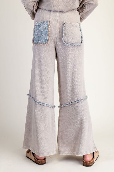 Easel Star Patch Mix Washed Terry Pants - Cowtown Bling N Things