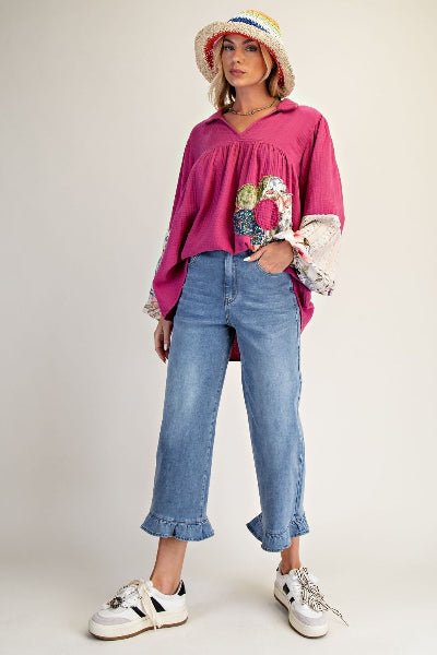 Easel Stretch Twill Ruffle Bottom Pants - Cowtown Bling N Things