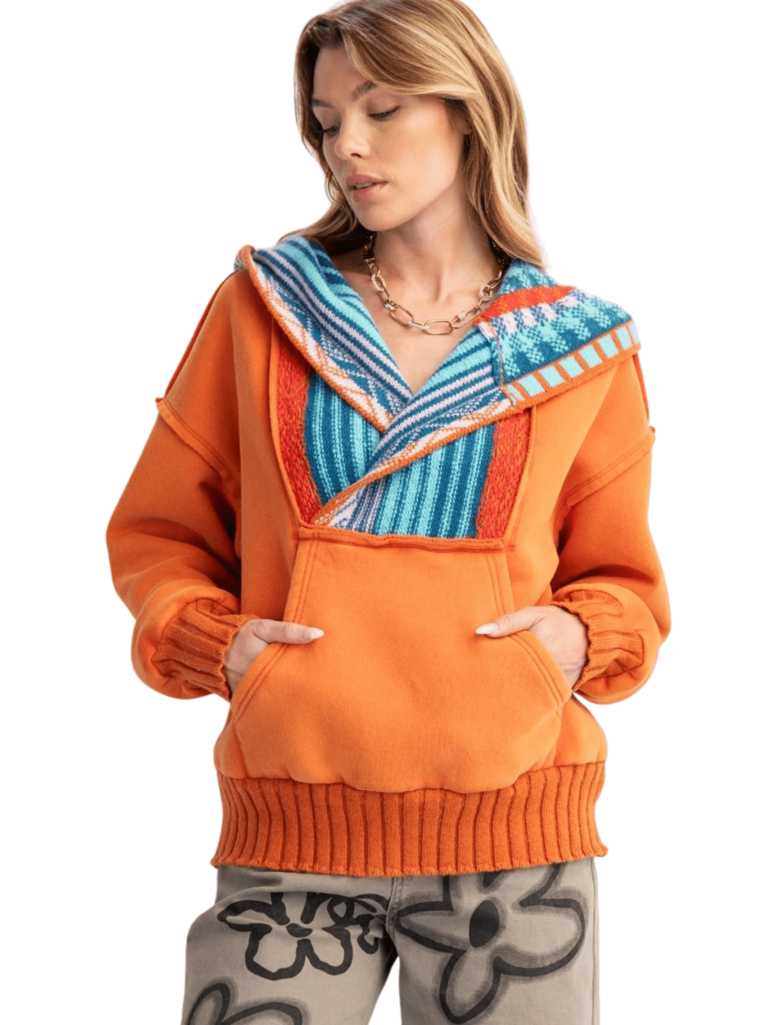 Easel| Washed Multi Color Thread Sweater Pullover| S - L - Cowtown Bling N Things