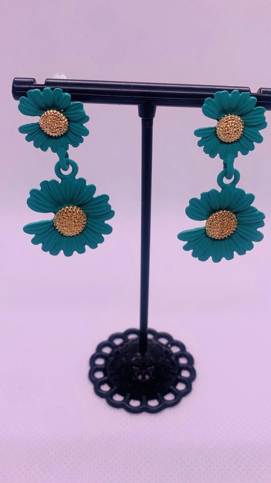 Flower Post Dangle Earrings - Cowtown Bling N Things