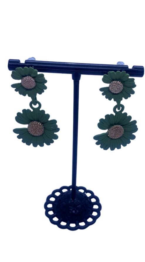 Flower Post Dangle Earrings - Cowtown Bling N Things