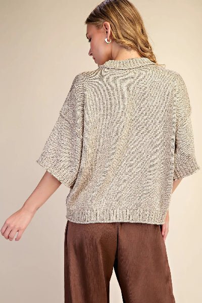 Glam | Lurex Metallic Crew Neck Sweater - Cowtown Bling N Things