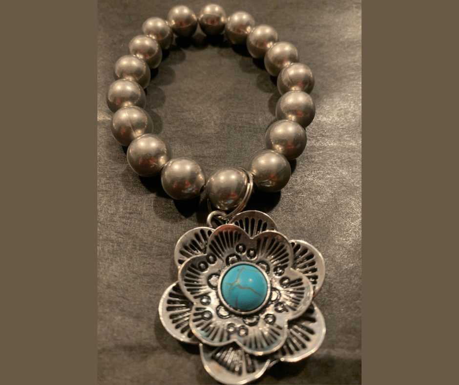 Handmade Etched Flower Bracelet - Cowtown Bling N Things
