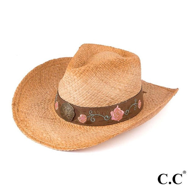 Straw Fedora Hat With Color Confetti Band - Cowtown Bling N Things