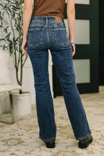 Judy Blue Casey Mid Rise Bootcut with Cell Phone Back Pocket & Slit - Cowtown Bling N Things