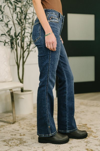 Judy Blue Casey Mid Rise Bootcut with Cell Phone Back Pocket & Slit - Cowtown Bling N Things