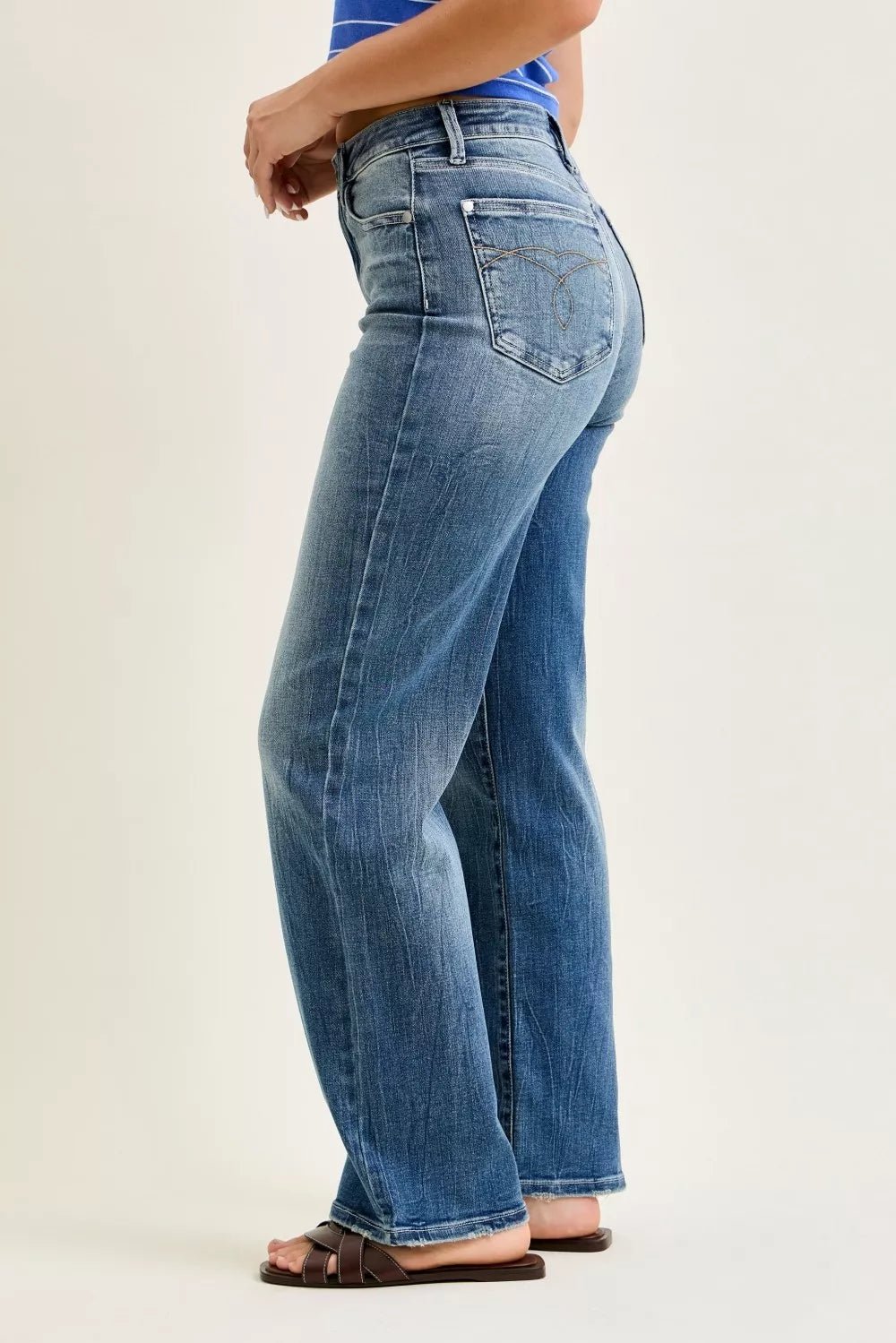 Judy Blue Mid Rise 90s Straight Jeans - Cowtown Bling N Things