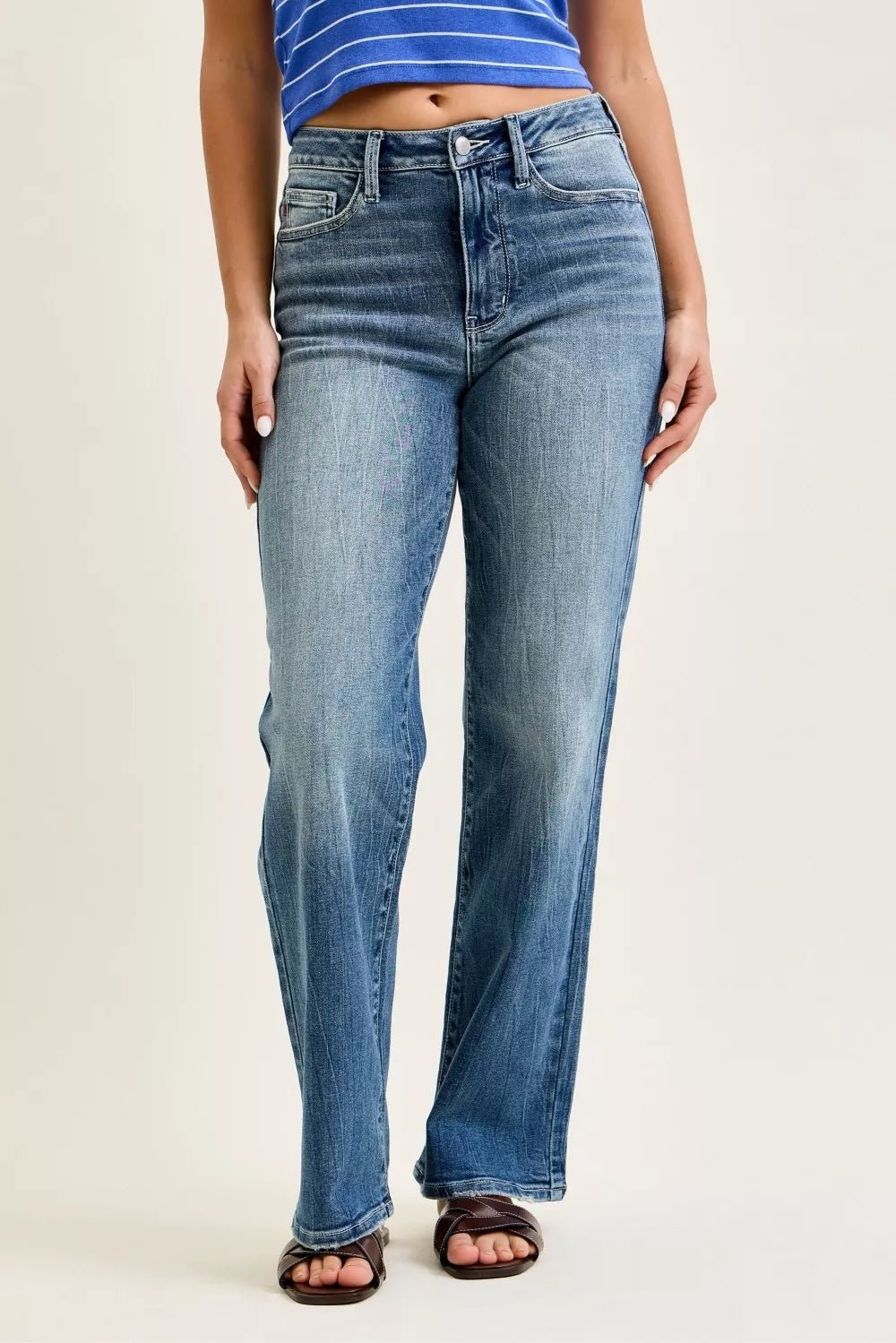 Judy Blue Mid Rise 90s Straight Jeans - Cowtown Bling N Things