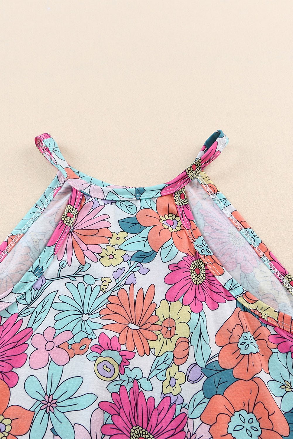Multicolor Floral Print Casual Halter Top - Cowtown Bling N Things