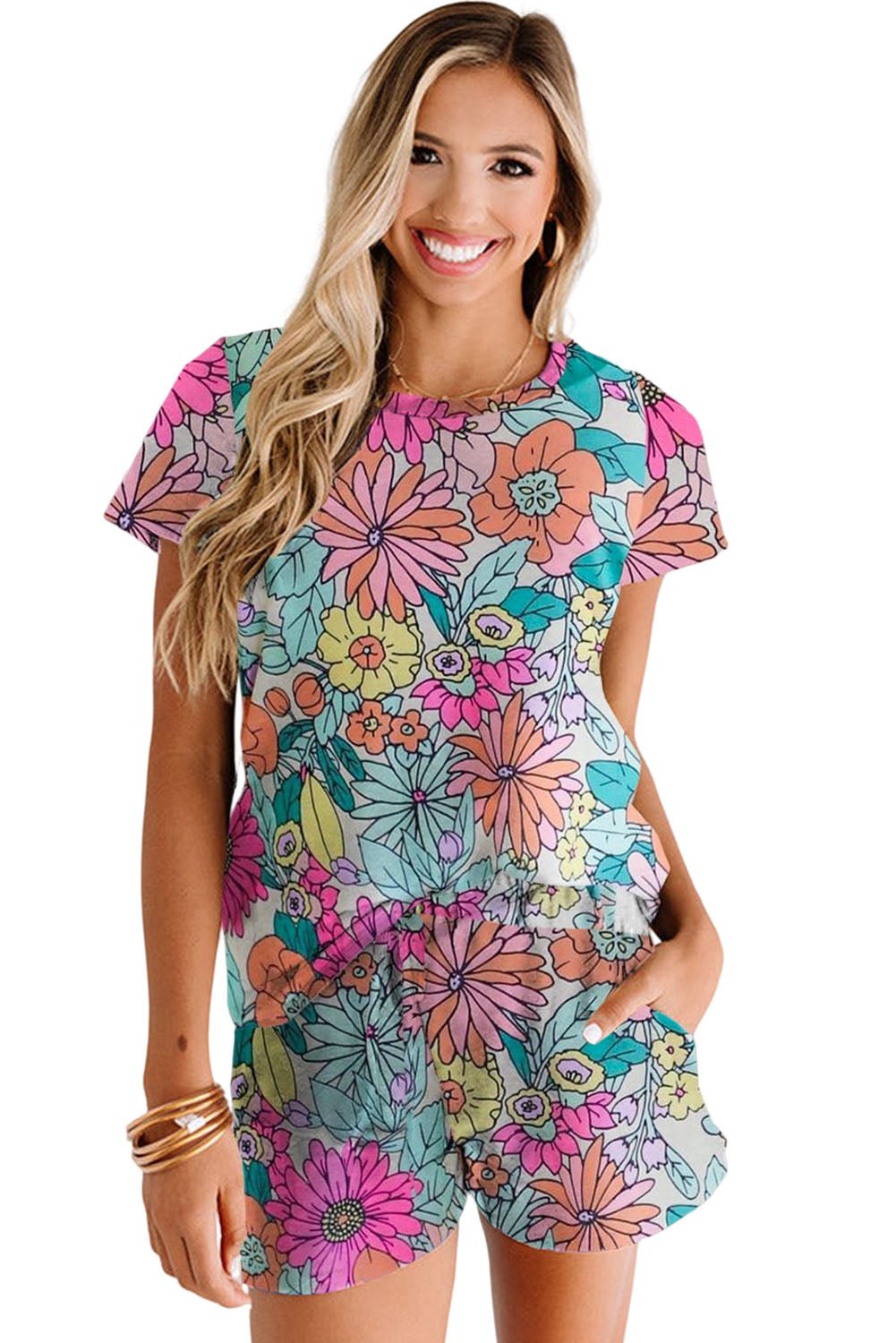 Multicolor Floral Print Casual Halter Top - Cowtown Bling N Things