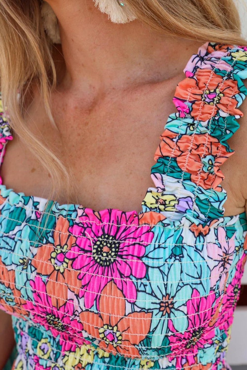 Multicolor Floral Print Casual Halter Top - Cowtown Bling N Things