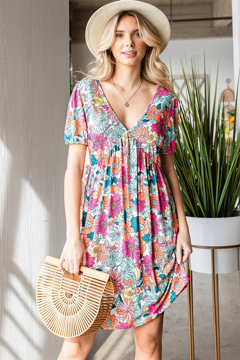 Multicolor Floral Print Casual Halter Top - Cowtown Bling N Things