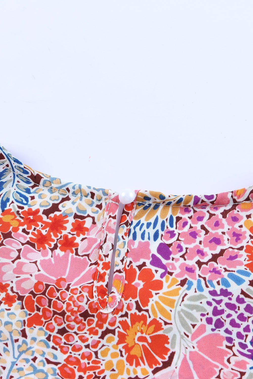 Multicolor Floral Print Smocked Cuffs Long Sleeve Blouse - Cowtown Bling N Things