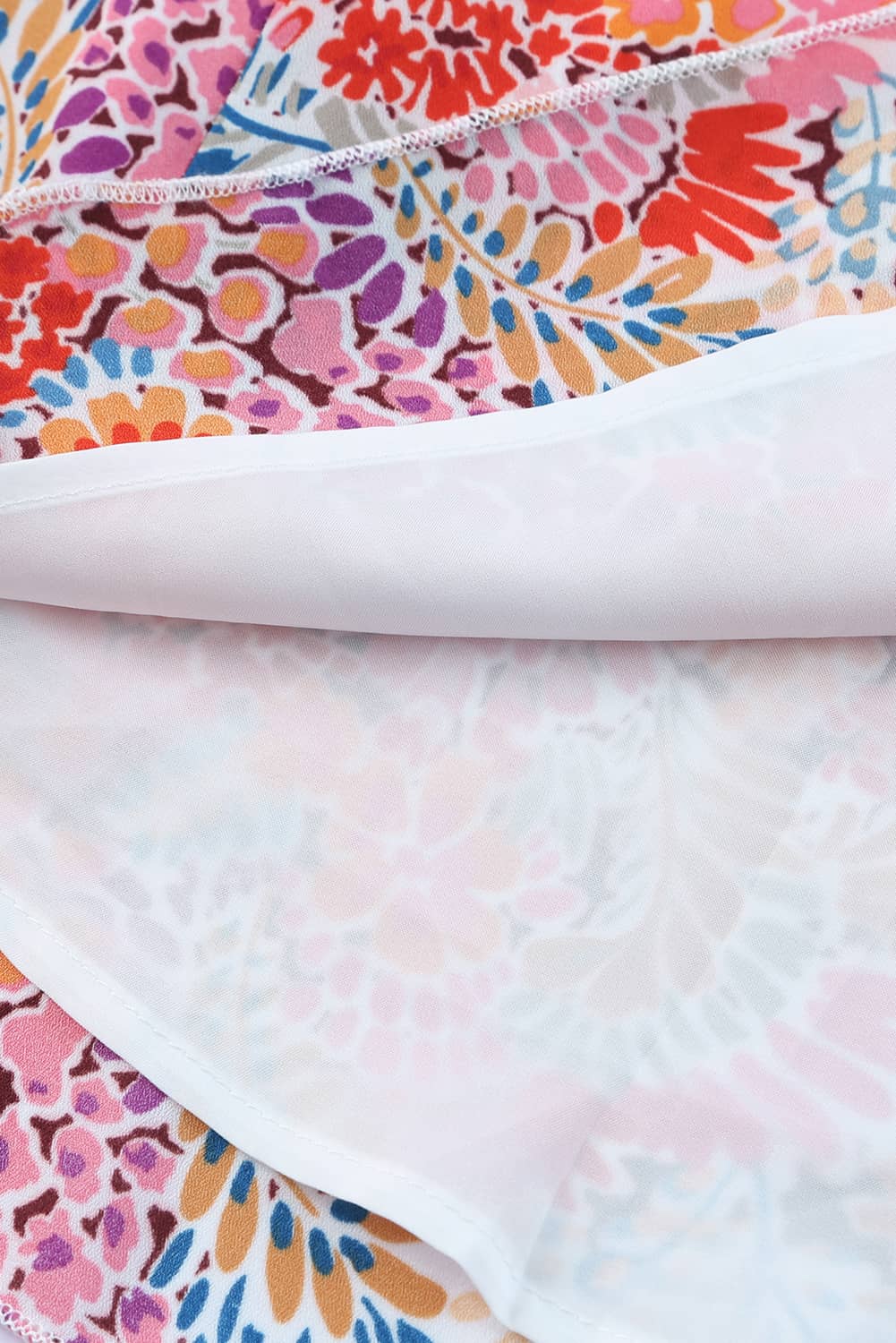 Multicolor Floral Print Smocked Cuffs Long Sleeve Blouse - Cowtown Bling N Things