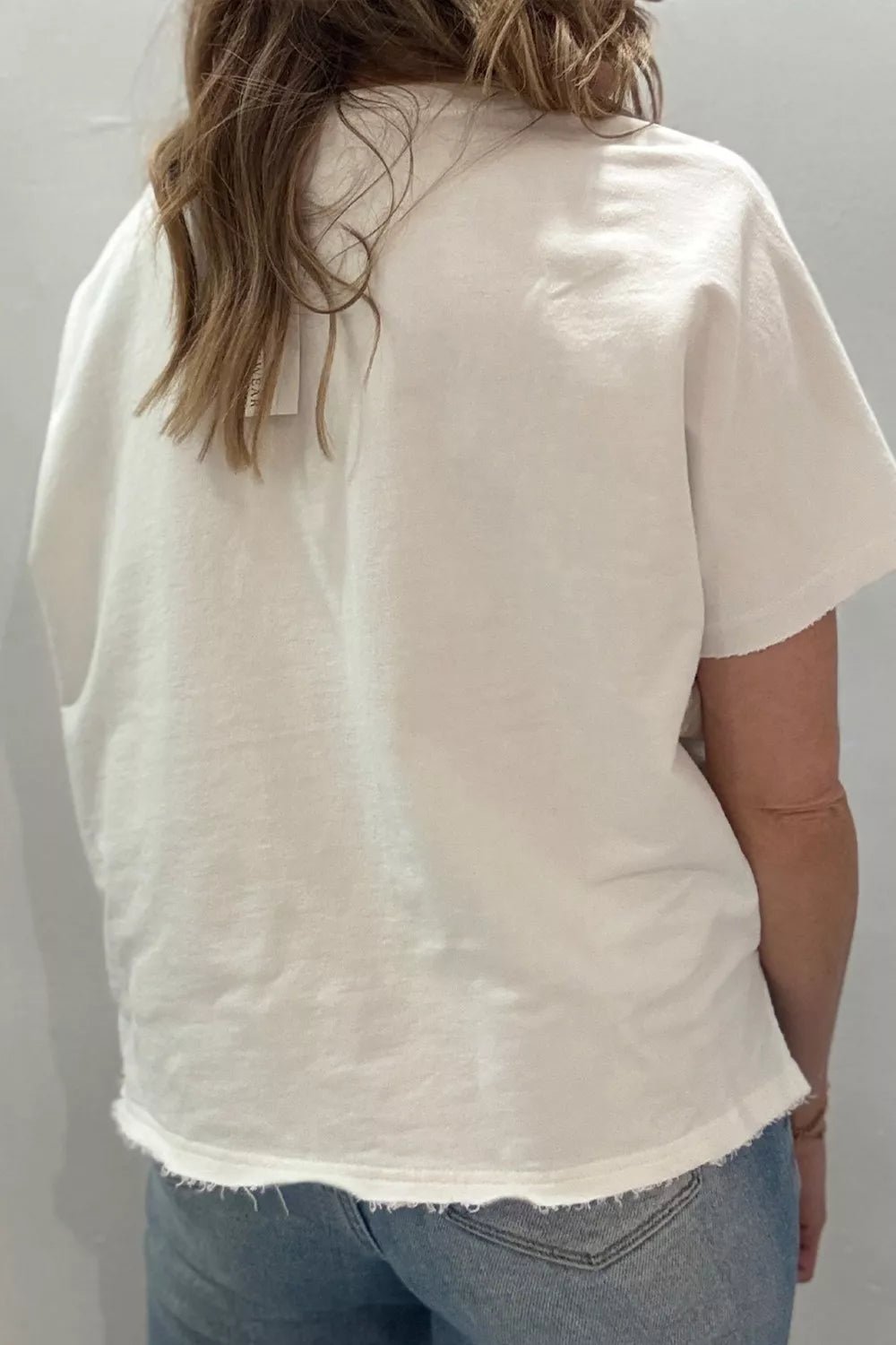 Patriot Star Patched Notched Neck Mineral Washed Tee - Cowtown Bling N Things