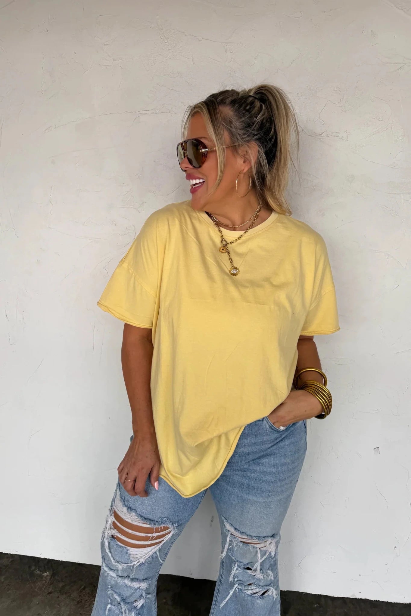 PREORDER: Blakeley Spring Joey Washed Cotton Boyfriend Tee - Cowtown Bling N Things