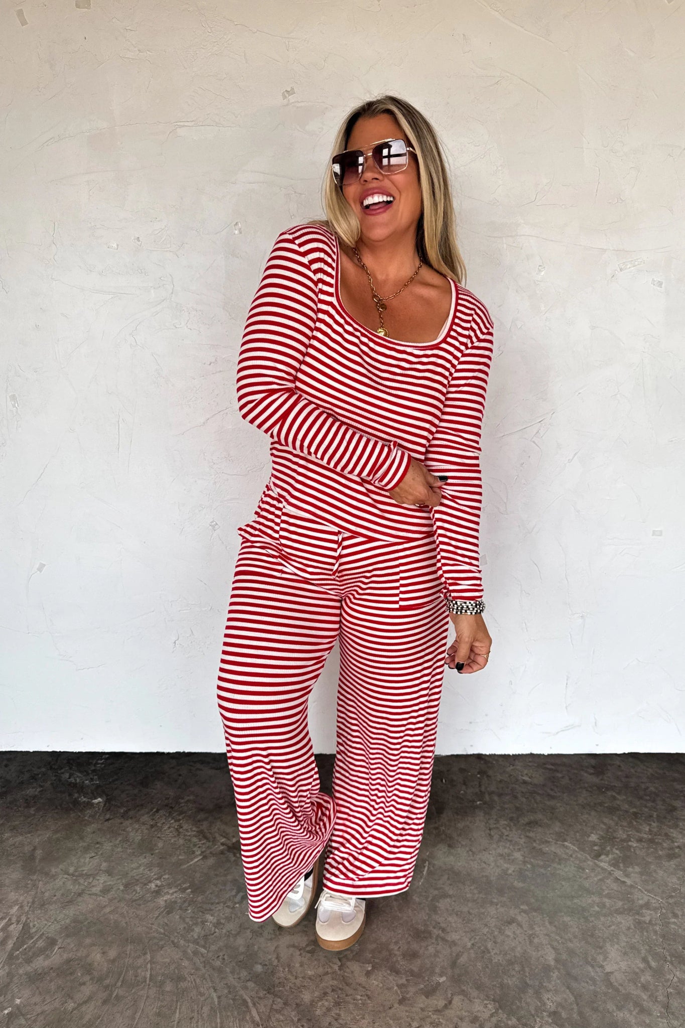 PREORDER: Haddie Stripe Lounge Set **Limited Qtys** - Cowtown Bling N Things