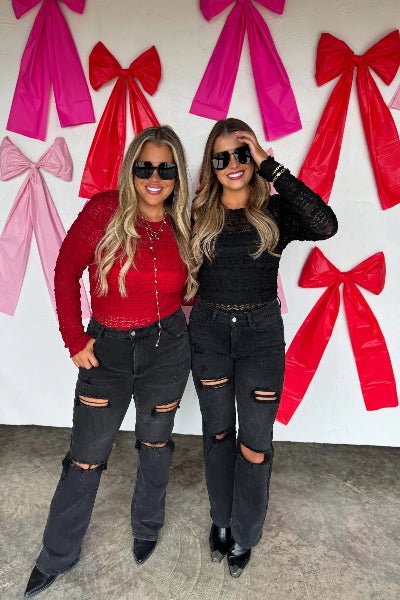 PREORDER: Long Sleeve Rosalie Lace Top - Cowtown Bling N Things