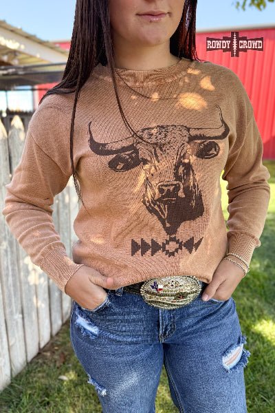 Rowdy Crowd Blazinβ Bull Sweater - Cowtown Bling N Things