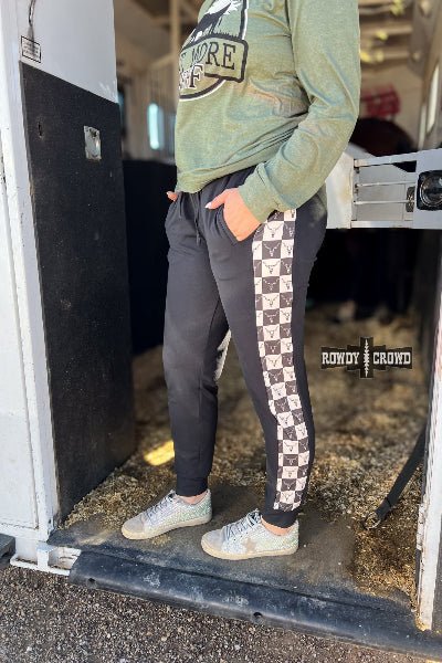Rowdy Crowd Clothing Checkered Craze Joggers - Cowtown Bling N Things