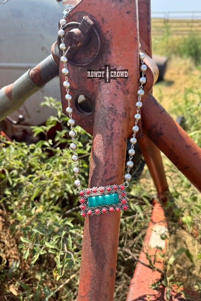 Rowdy Crowd Clothing Honky Tonk Necklace | Bold Western Turquoise Pendant - Cowtown Bling N Things