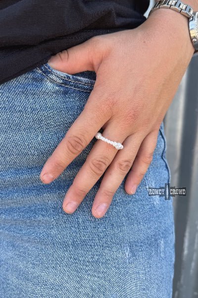Rowdy Crowd Clothing Punchy Pearl Stretch Ring - Cowtown Bling N Things