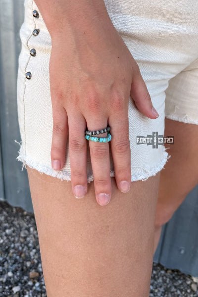 Rowdy Crowd Clothing Tipsy Turquoise Stretch Ring - Cowtown Bling N Things