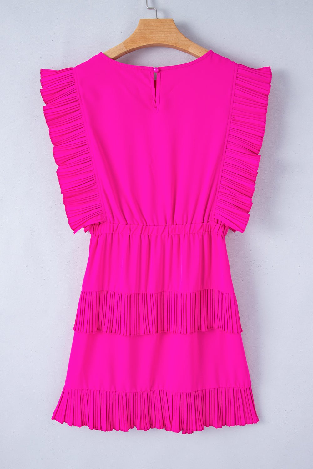 Ruched Round Neck Cap Sleeve Mini Dress - Cowtown Bling N Things