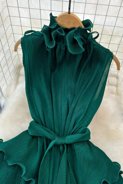 Ruffled Tiered Sleeveless Midi Dress - Cowtown Bling N Things