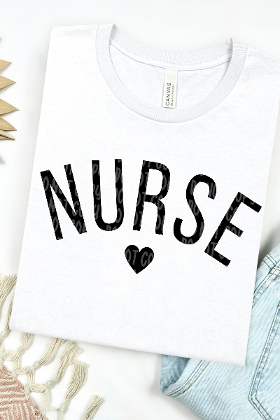 Nurse Bella Canvas T-Shirtflatlaywhite