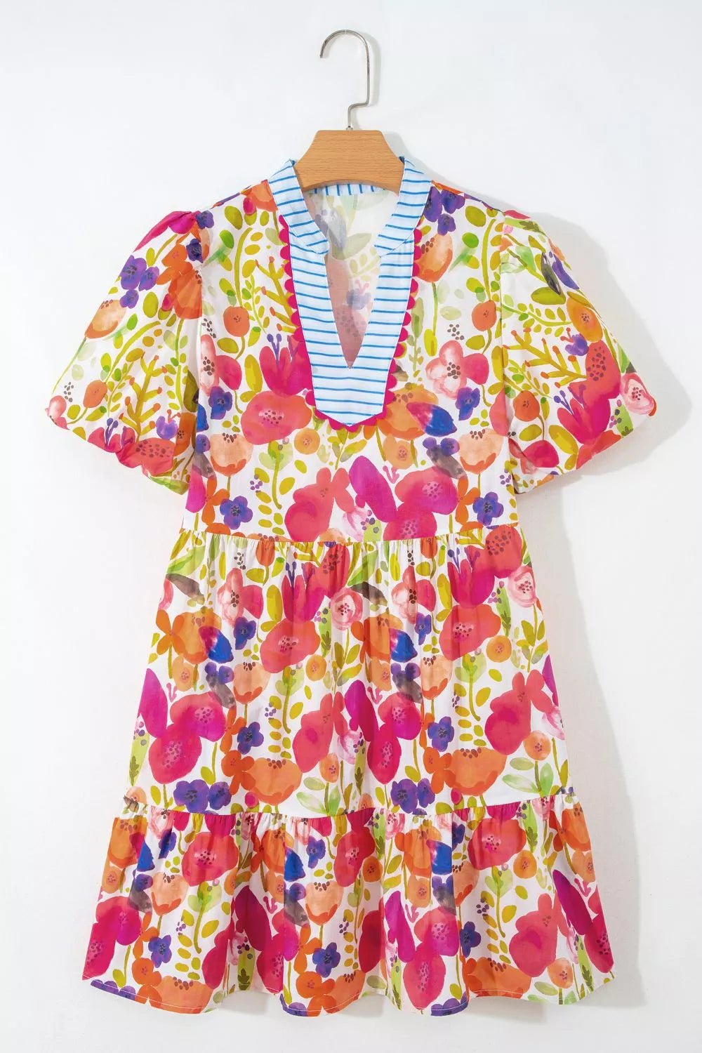 SYNZ Floral Print Tiered Mini Dress - Cowtown Bling N Things